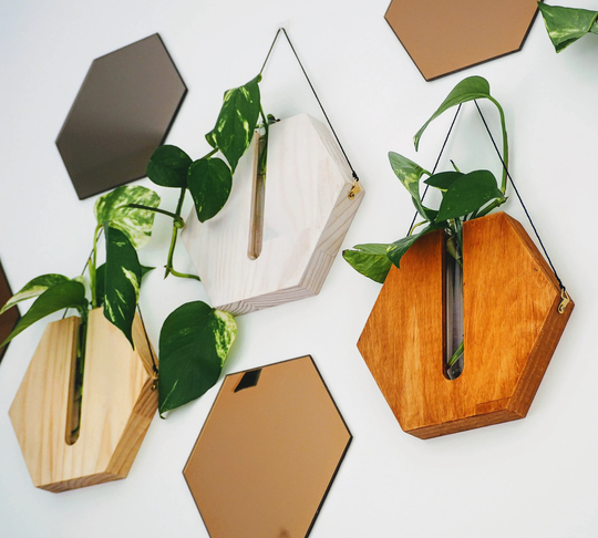 Propagation Station/Wall Planter Indoor Timber Vase Decor Handcrafted Goods/ Hanging