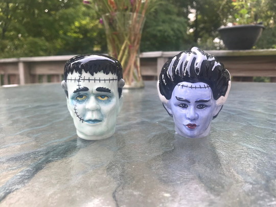 Mr. & Mrs. Monster & Bride Of Frankenstein Salt Pepper Shakers