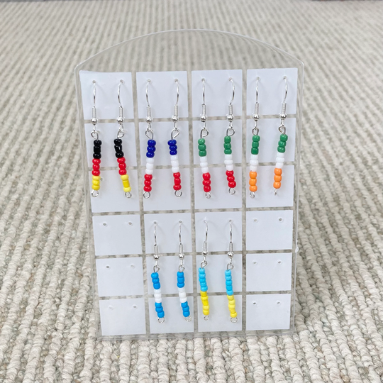 Flag Earrings | Country Flag Seed Bead Color