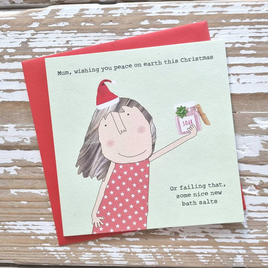 'Mum...New Bath Salts' Christmas Card