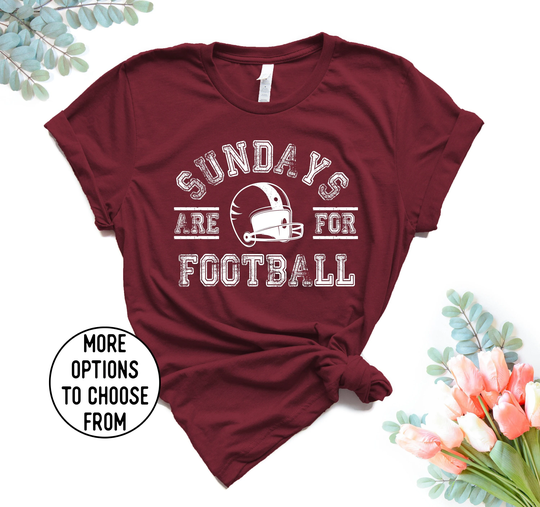 Game Day Shirt, Football Mom Season Graphic Shirts For Women, Sundays Are Football©