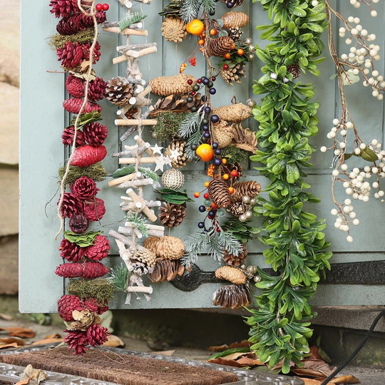 Autumn Garland Swag Traditional Fall Harvest Artificial Berry/Pine Cone/Dried Fruit Mantelpiece Dining Table Colourful Seasonal Home Décor