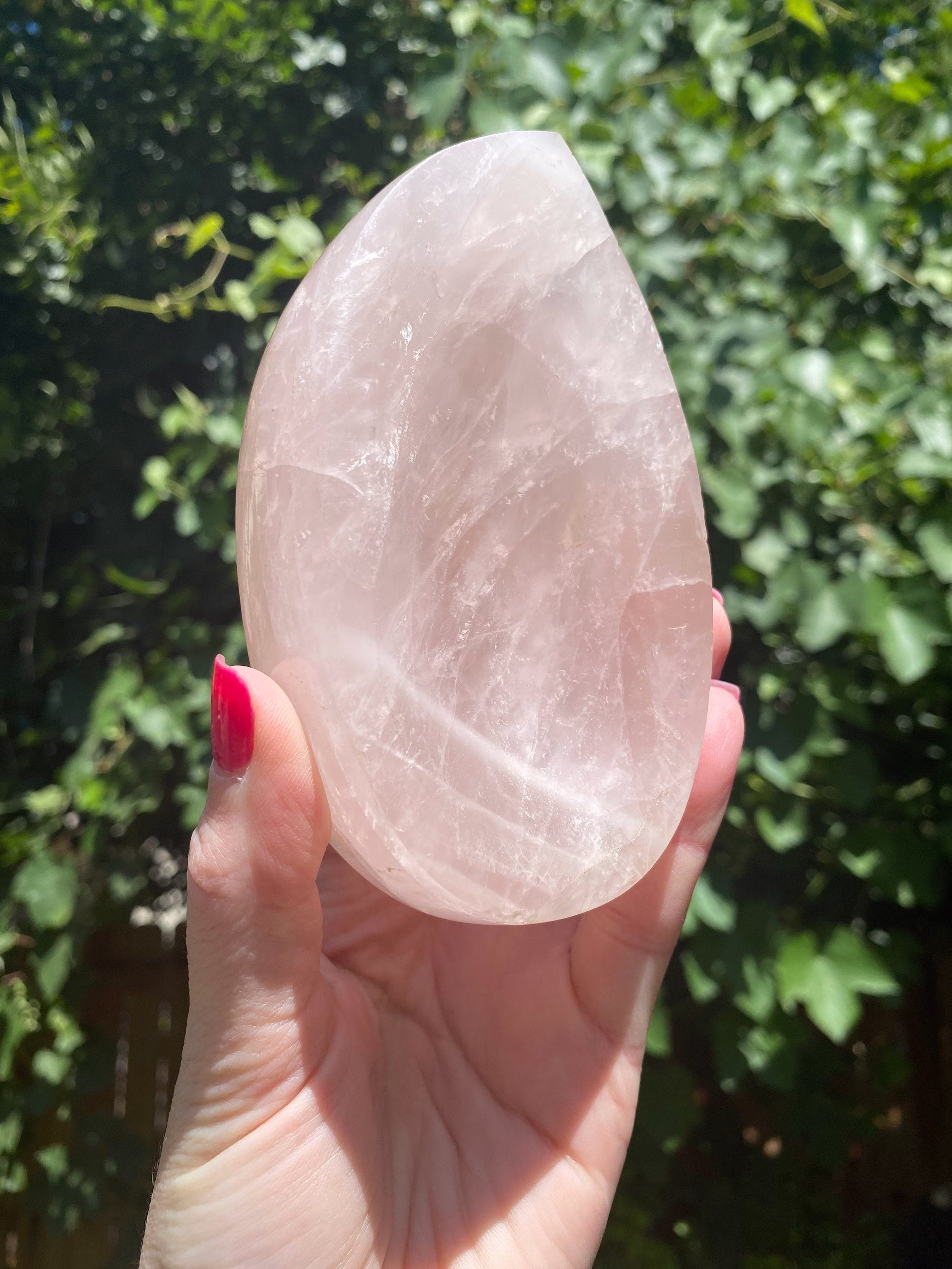 Rose Quartz Tear Drop Shape Bowl