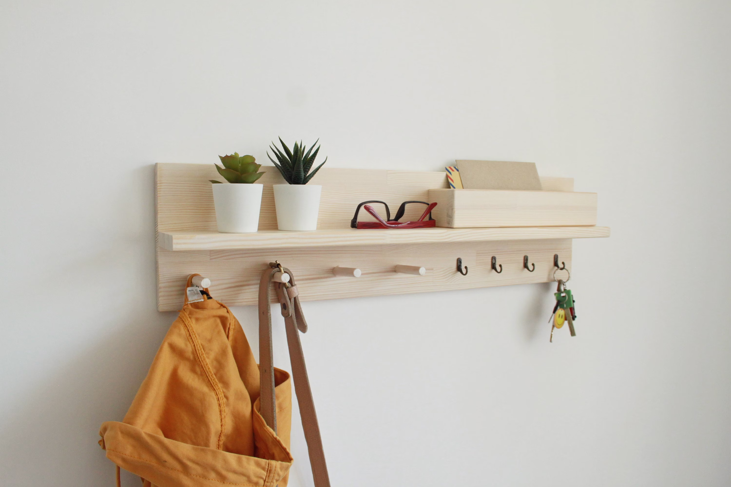 Modern Coat Rack With Shelf, Entryway Shelf Hooks, Organization