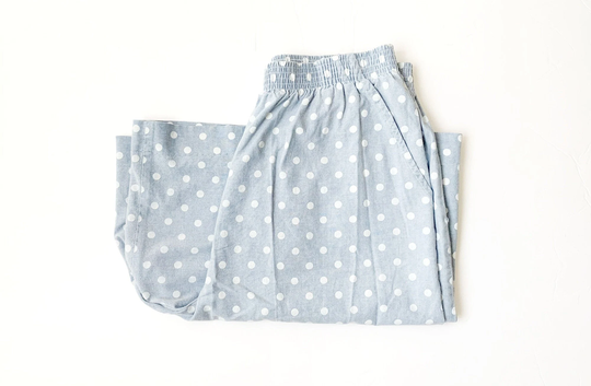 Vintage Powder Blue Polka Dot Bermuda Shorts