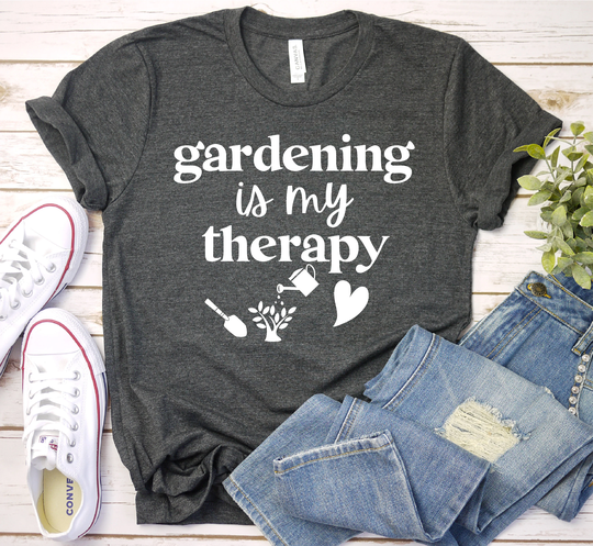 Gardening Is My Therapy Shirt, T-Shirt, Plant Lover Gardener Gift, Garden, Premium Mens Womens Unisex Shirt