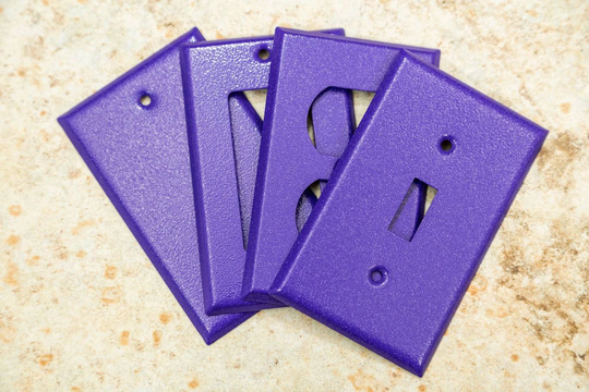 Purple River Powder Coated Metal Toggle Switch, Rocker/Gfci, Plug Duplex, & Blank Wall Switch Plates. Royal Purple Plate Covers