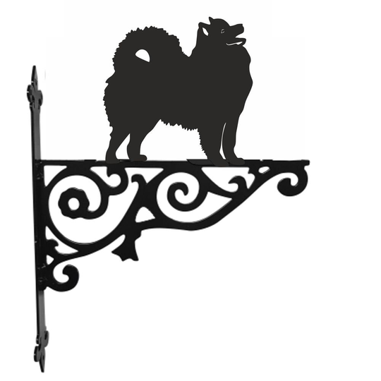 Samoyed Ornamental Hanging Bracket - Contemporary Basket Wall Mounted Decorative Garden Black
