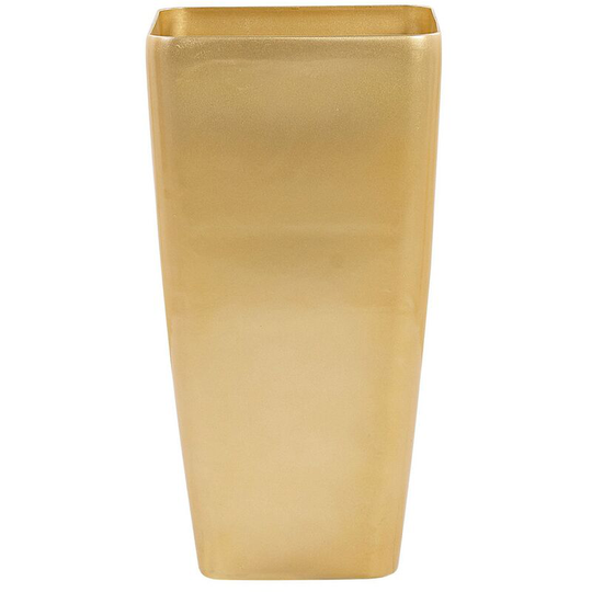 Modern Tall Flower Pot Outdoor Indoor Planter Stone 40x40x76 cm Gold Modi - Gold
