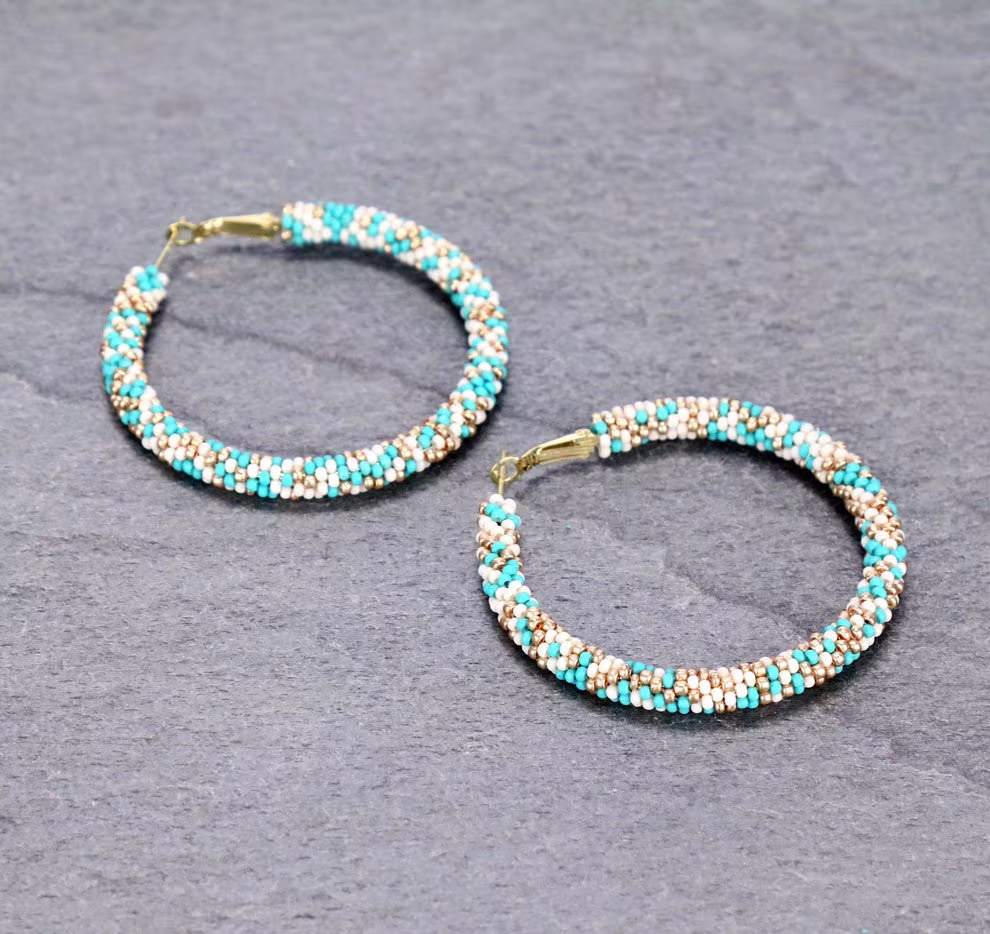 Western Seed Beed Hoop Earrings