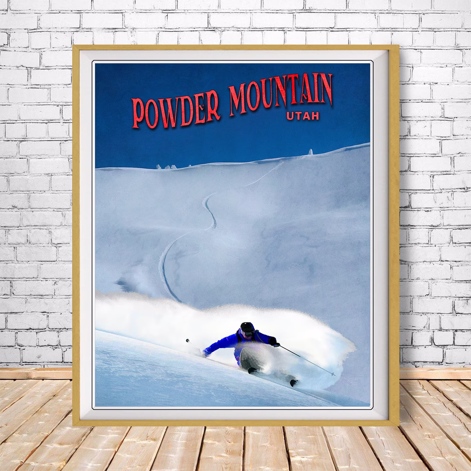 Powder Mountain Utah Ski Poster, Print, Ogden Travel Poster Wall Art #vp306