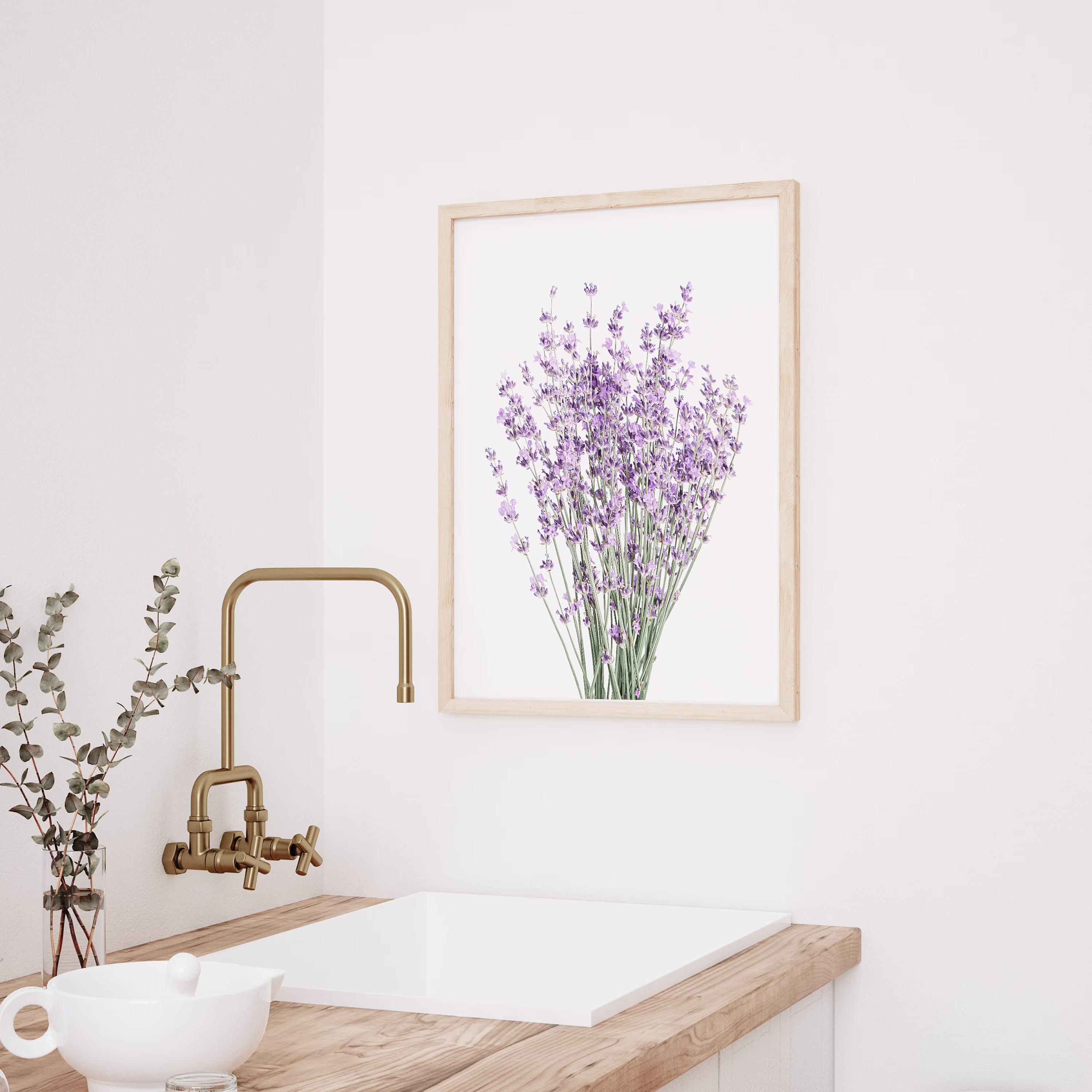 Lavender Art Print, Unframed Art, Lilac Purple Kitchen Decor, Modern Farmhouse Prints