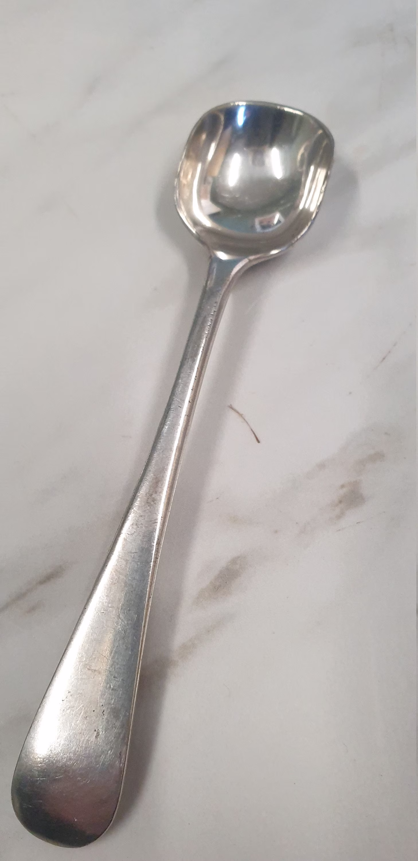 Antique Silver Plate Unusual Shaped Bowl Salt Spoon