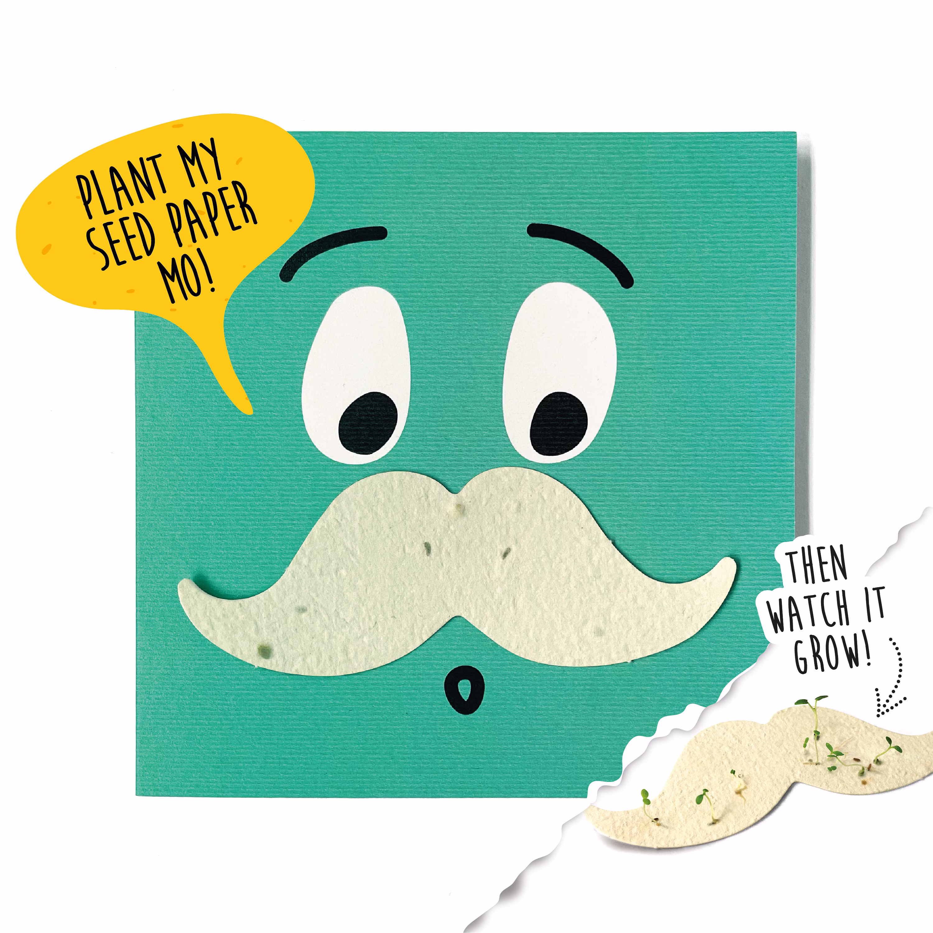 Grow A Mo Plantable Motif Card Blue