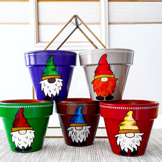 Gnome Planter | Hand Painted Decorative Pot For Small Indoor Plants & Succulents Plant Gift Housewarming