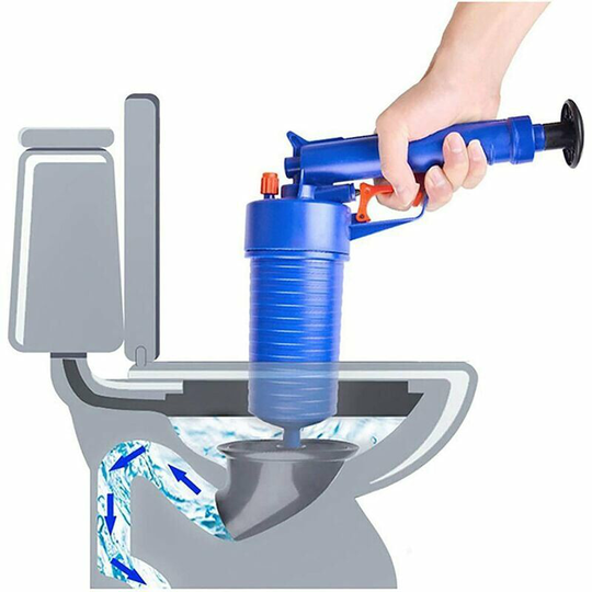 Toilet Plunger, Clogged Toilet Unclog, Manual High Pressure Drain Pump with 4 Adapters, Drain Cleaning Tool Clean Kitchen Sink, Shower