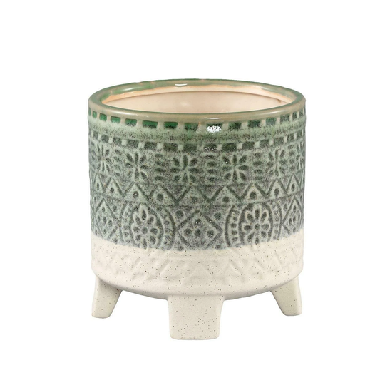 Geometric Planter With Feet Legs - Footed Air Plant Holder Cactus Indoor Ceramic House Pot Small Large Green Kaila