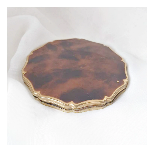 Vintage Faux Tortoiseshell Stratton Compact, 1950S Powder Compact Mirror Case, Make Up Collectable Gift, Christmas Gift