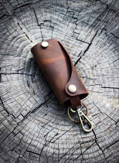 Compact Leather Key Organizer Holder, Handmade Case, Personalized Wallet, Purse Wrap, Case For Car Keys