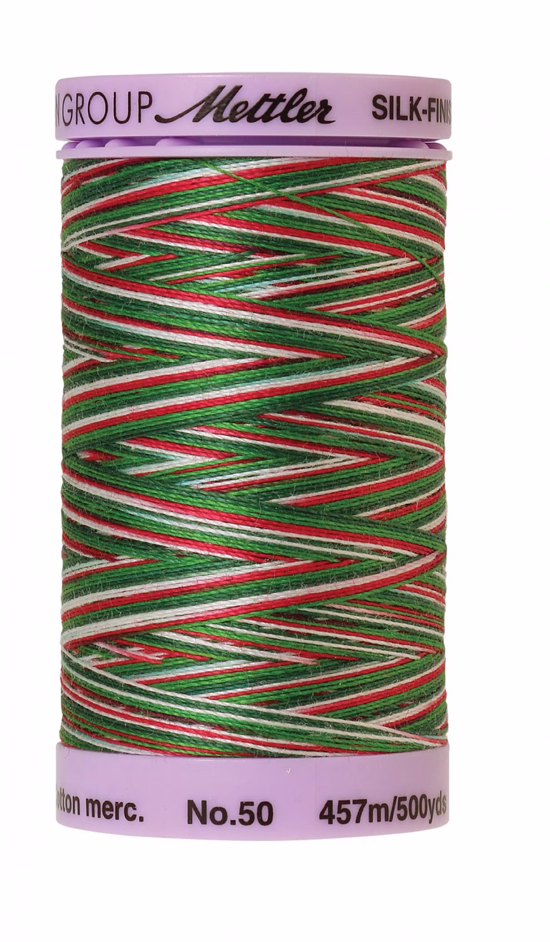 Mettler Silk-Finish 50Wt Variegated Cotton Thread 500Yd/457M Seasons Greetings # 9085-9825 - Quilting Sewing