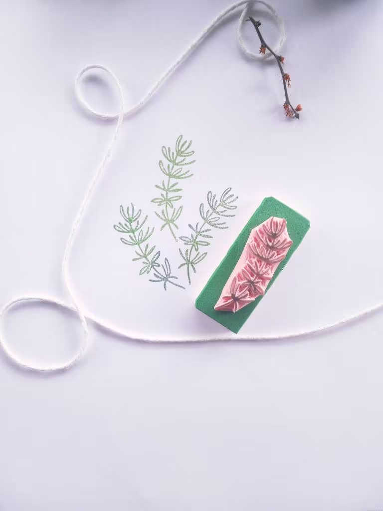 Thyme Herb Rubber Stamp