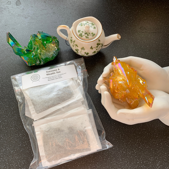 Success & Wealth Tea 20 Herbal Teabags For Career, Money, Achieving Dreams Life Goals Intention Natural Spiritual Green Lemon