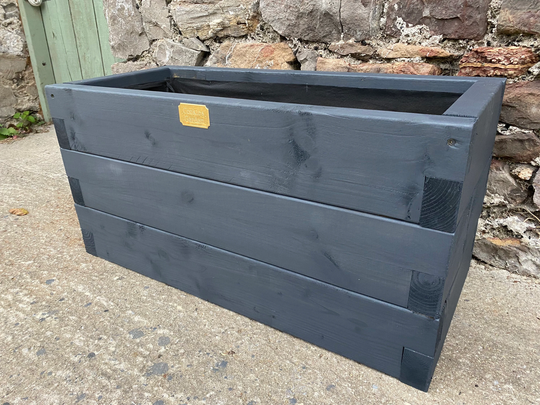 Garden Planters - Devonshire Range Outstanding Handmade Quality Painted Wheels Planters. Plant Pot Wooden Trough Raised Bed Feet