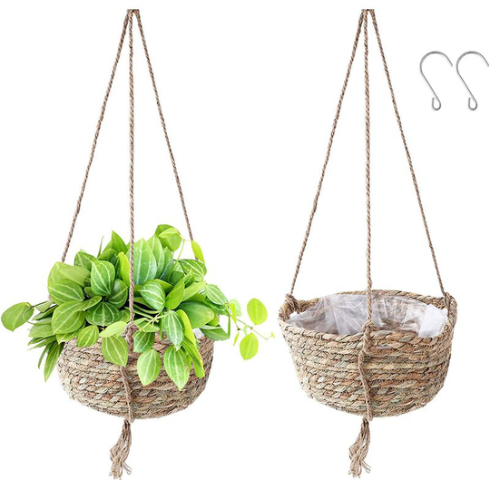 Indoor Outdoor Hanging Planter, 2Pcs Plant Hanging Decoration Baskets Hanging Planters Plant Containers, Indoor Plant Pots Outdoor Plant Pot (1)