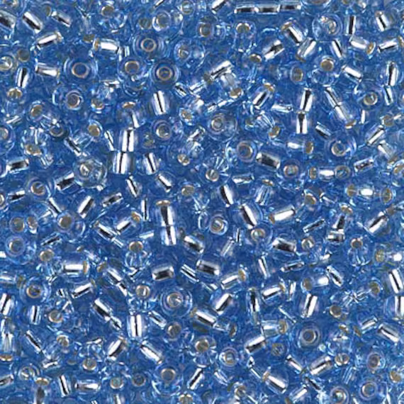 Seed Bead 8-28 Miyuki Beads 8/0 Silver Lined Cornflower Blue 10 Grams Diy