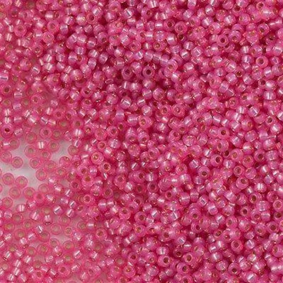 Miyuki Seed Beads 11/0 Dyed Rose Pink Silver Lined , 0556-New