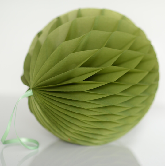 Green Tea Paper Honeycomb Ball | Various Sizes Green Pom Poms