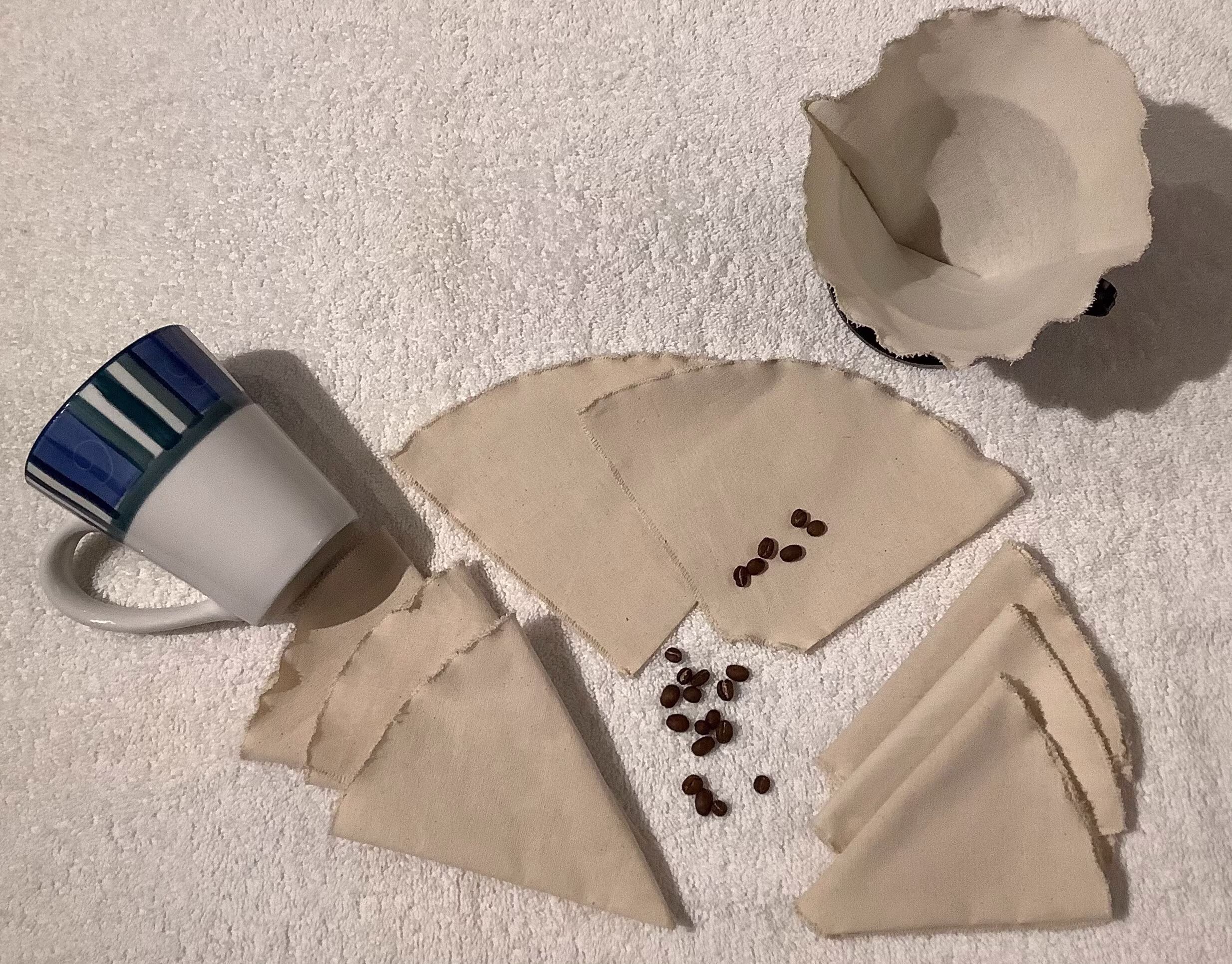 Large Reusable Coffee Filter, Zero Waste, Gots Organic Cotton, Eco Friendly , Unbleached, Size 6 Pour Over Cone, Plastic Free, Drip