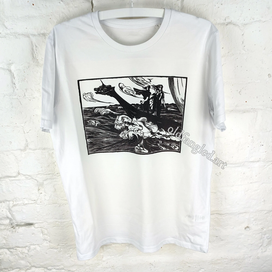 Vikings At Sea | 1915 - Unisex Organic T-Shirt, Vintage Style Art T-Shirt