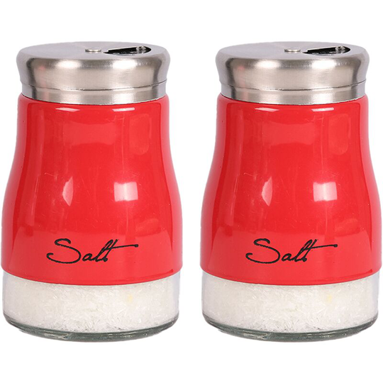 Fvbjd - Salt And Pepper Shakers Set, Kitchen Decor, Glass Salt And Pepper Shakers Set, Cute Salt Shaker red