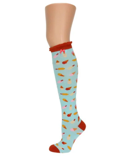 Powder Ladies Ice Cream Knee-High Socks. Ice-Cream Dream | Birthday Gift Treat Yourself Lockdown Socks