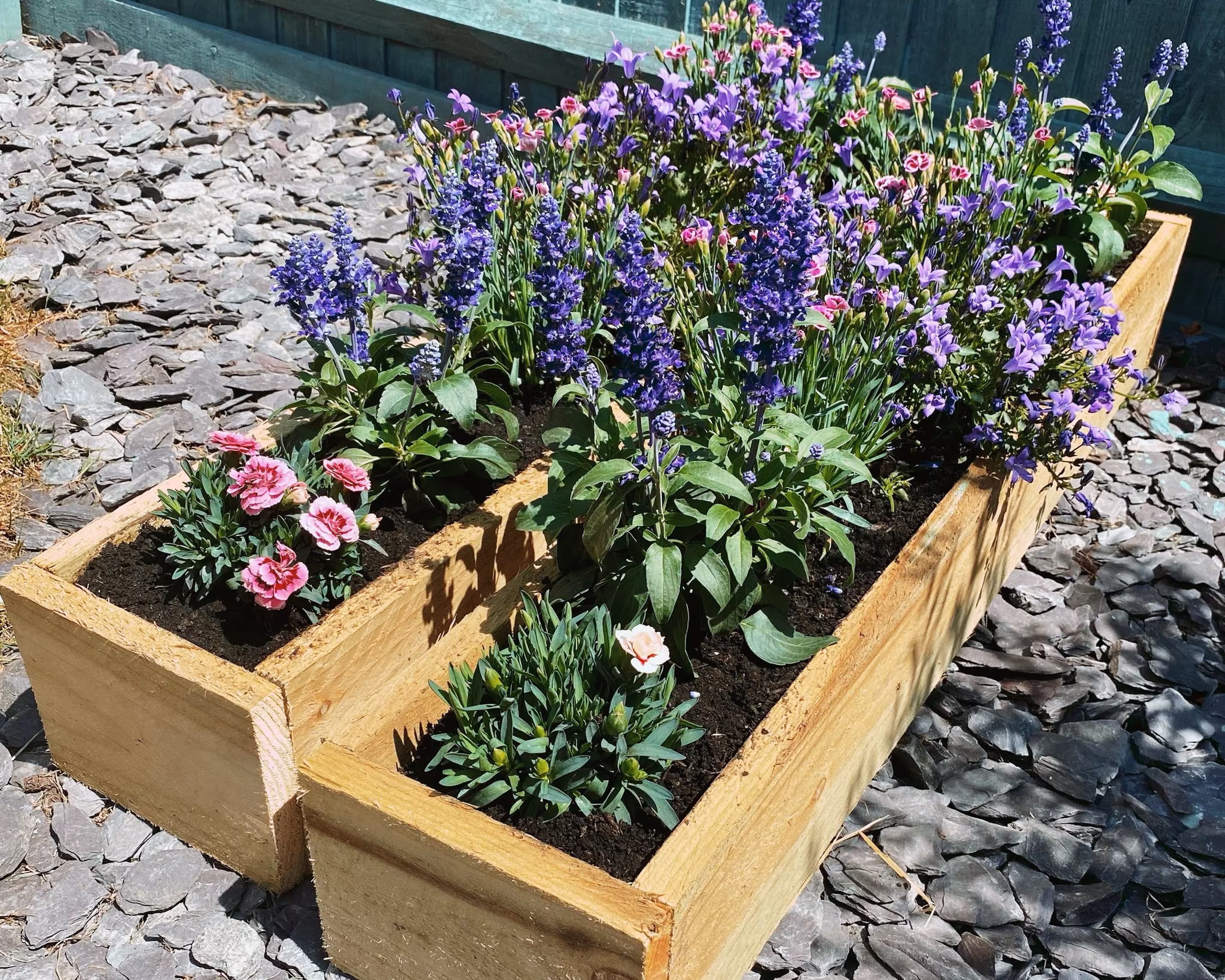 Pair Tanalised Garden Trough Planters, Planter Box, Herb Planter, Flower Patio Decking Edge Planters
