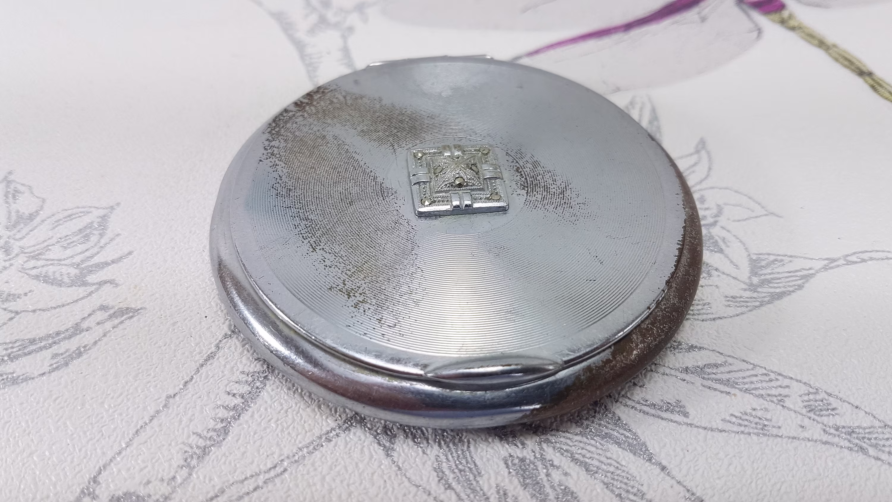 Vintage Yardley Marcasite Powder Compact, Art Deco Compact Mirror, Collectable Antique