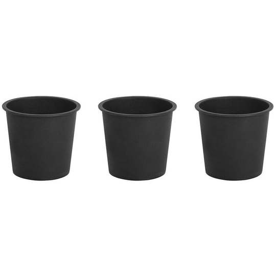 Set of 3 Traditional Round Plant Pot Inserts Black Synthetic 34 cm Balzo - Black