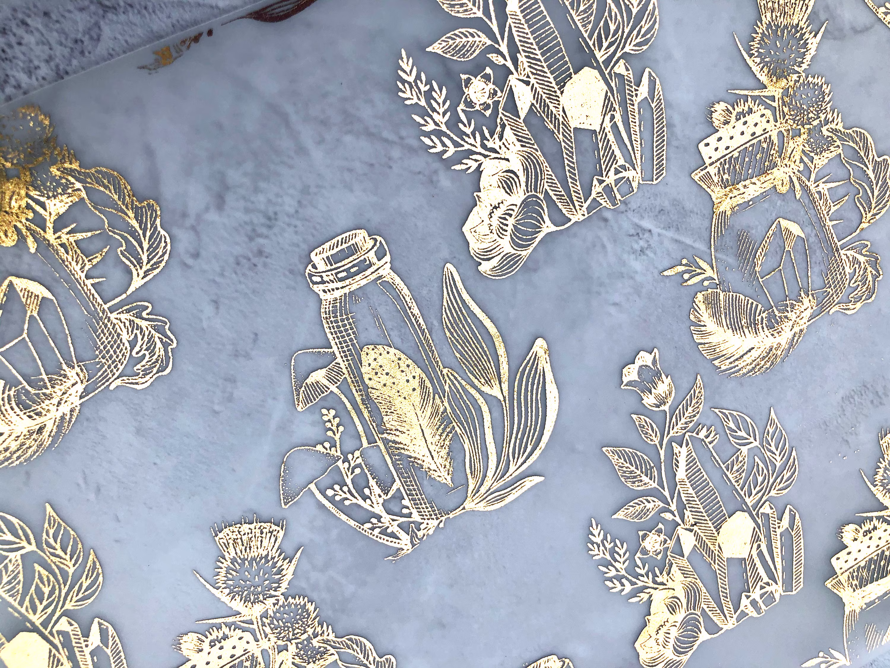 Herbs, Apothecary, Witch, Esoteric Foiled Acetate, Vellum, Printed White