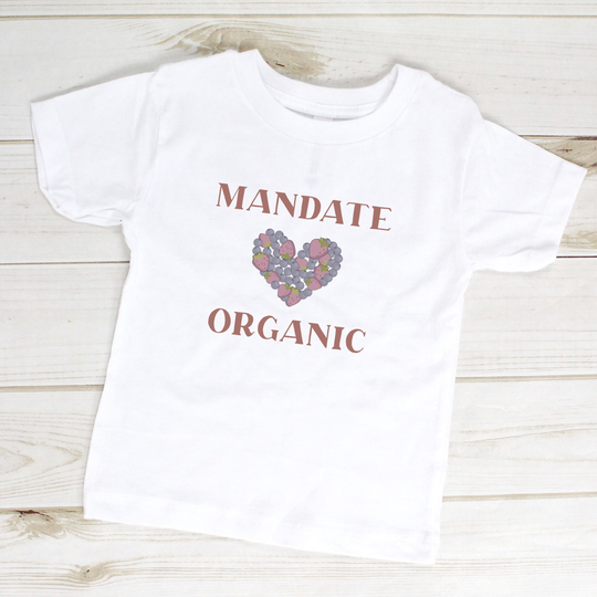 Mandate Organic Youth T-Shirt, Vegetables Kids Shirt, Eating, Healthy Fruit, Clean Holistic Health