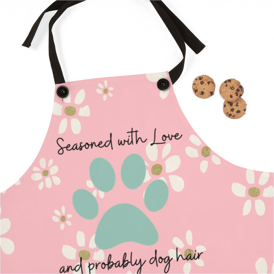 Dog Owner Paw Print Seasoned With Love & Probably Hair Apron