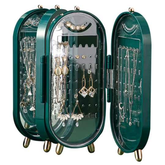 Foldable Jewelry Organizer | Elegant Earring Box Necklace Ring Holder For Earrings