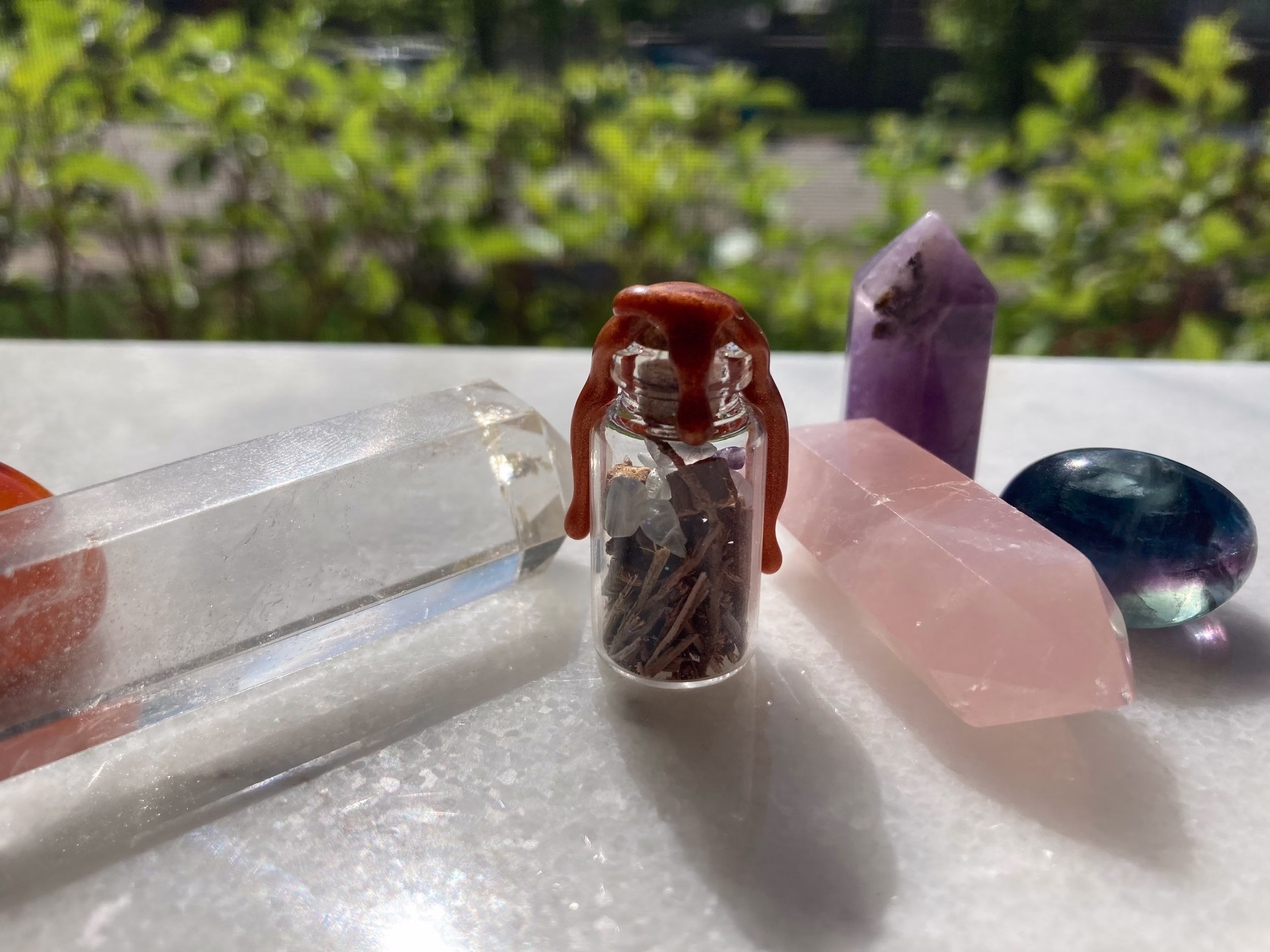 Mini Witch/Wiccan Protection Spell Jar With Herbs & Crystals