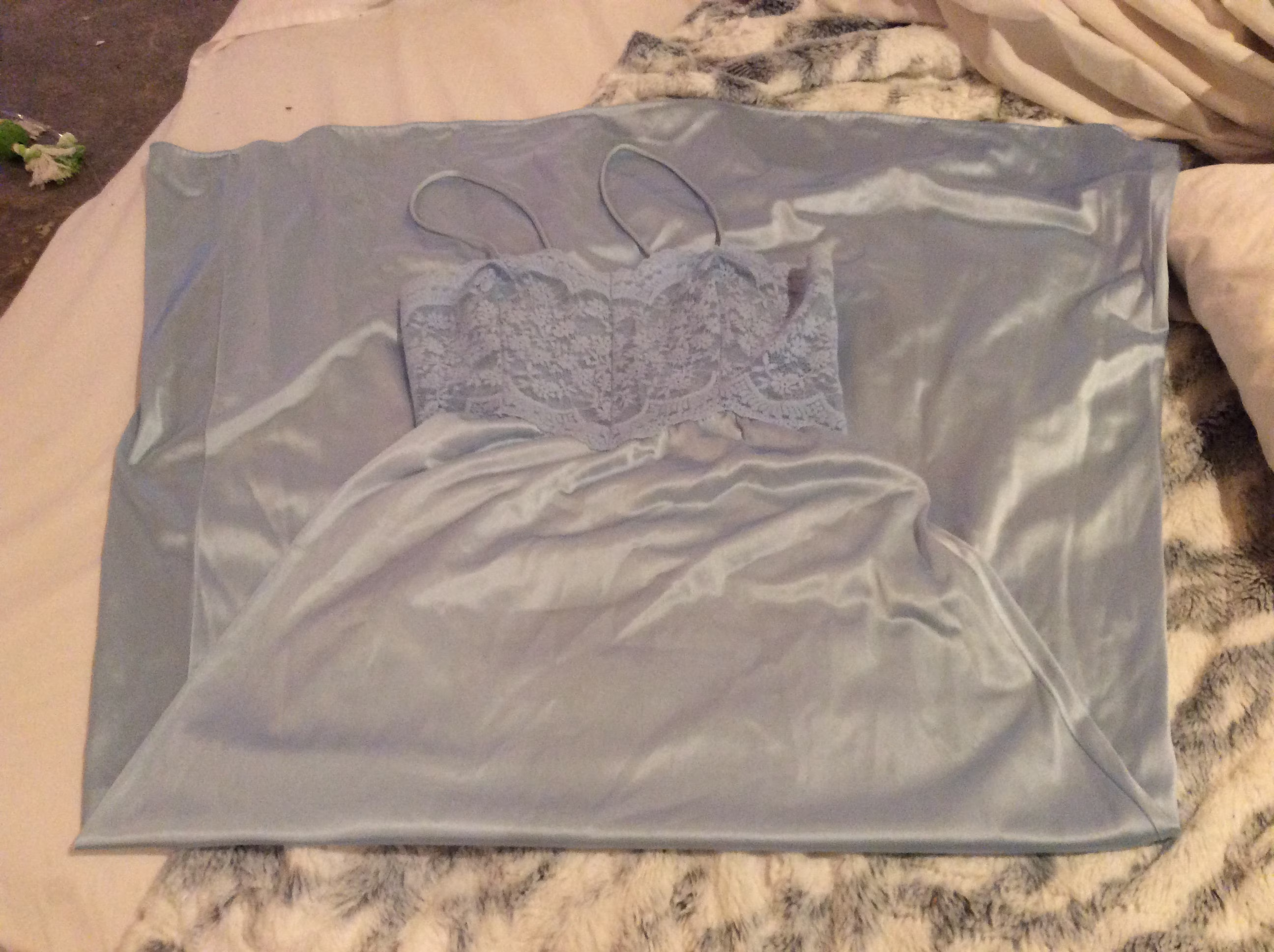 Repurposing Powder Blue Lace Vanity Fair Nightgown & Robe Free Shipping