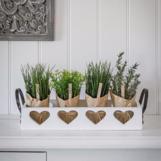 White Heart Wooden Trug, Garden Gift, Birthday Gift