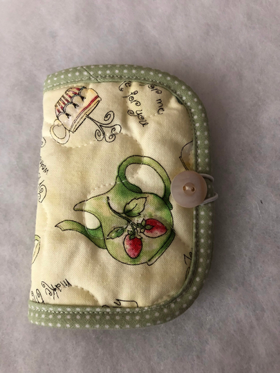 Quilted Needle Book Case Organizer - Tea Pots & Cups