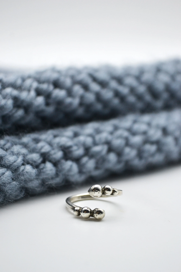 Organic Ring Recycling Sterling Silver Nugget - Adjustable Ring Handcrafted in Italy Made To Order