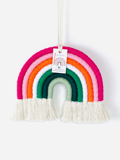 Rainbow Wall Hanging Nursery Decoration Macrame Boho Decor Baby Shower Birthday Gift
