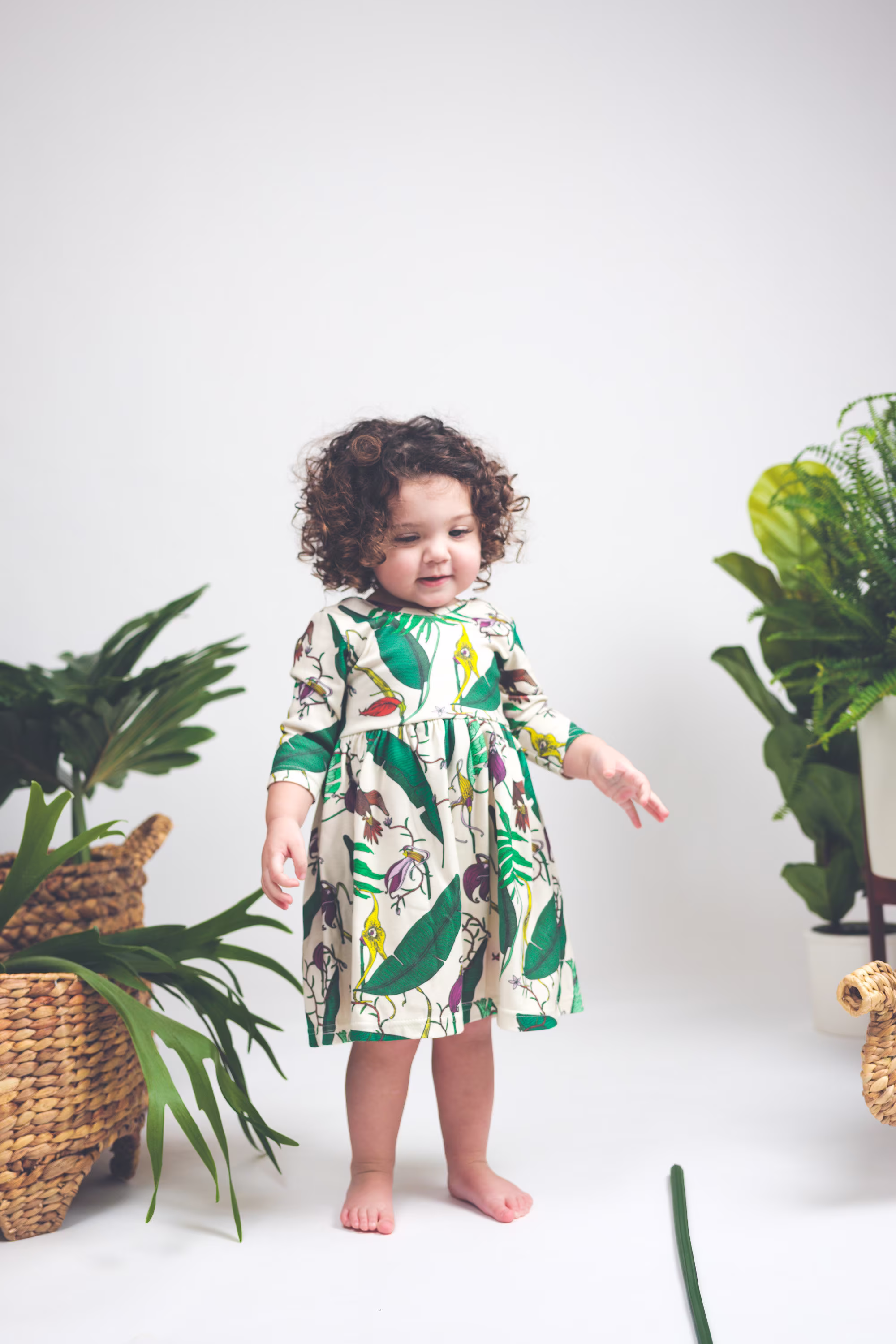 Girls Scoop Back Dress // Organic Orchid Print Toddler Twirl Spring Baby Clothes