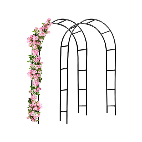 Deuba - Set of 2 Rose Arch Garden Arch 240 x 140 x 37cm 95 x 55 x 15.5 in Powder-coated Metal
